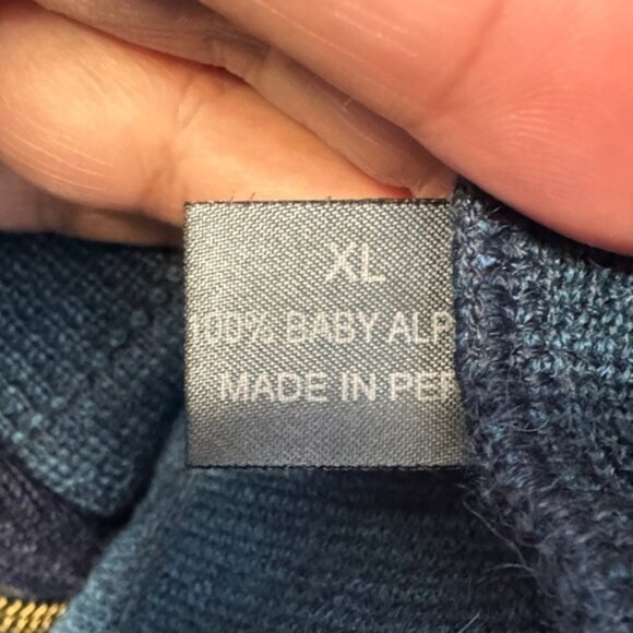 Millma Knitwear Plaid 100% Baby Alpaca Zip Up Sweater Size XL NWOT - Picture 7 of 7